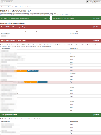 Installationsprüfung Joomla3 -> Joomla4