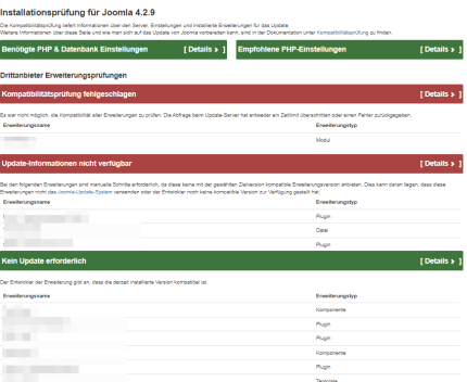 zweite Installationsprüfung Joomla3 -> Joomla4