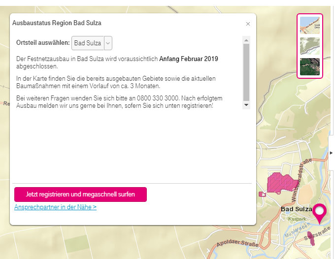 Telekom Ausbaustatus im November 2018